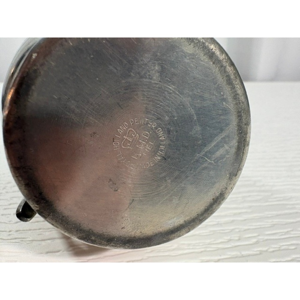 Vintage Royal Holland Pewter K.M.D. Tiel Pitcher Daalderop Holland 6.5" S0046 - Picture 8 of 8